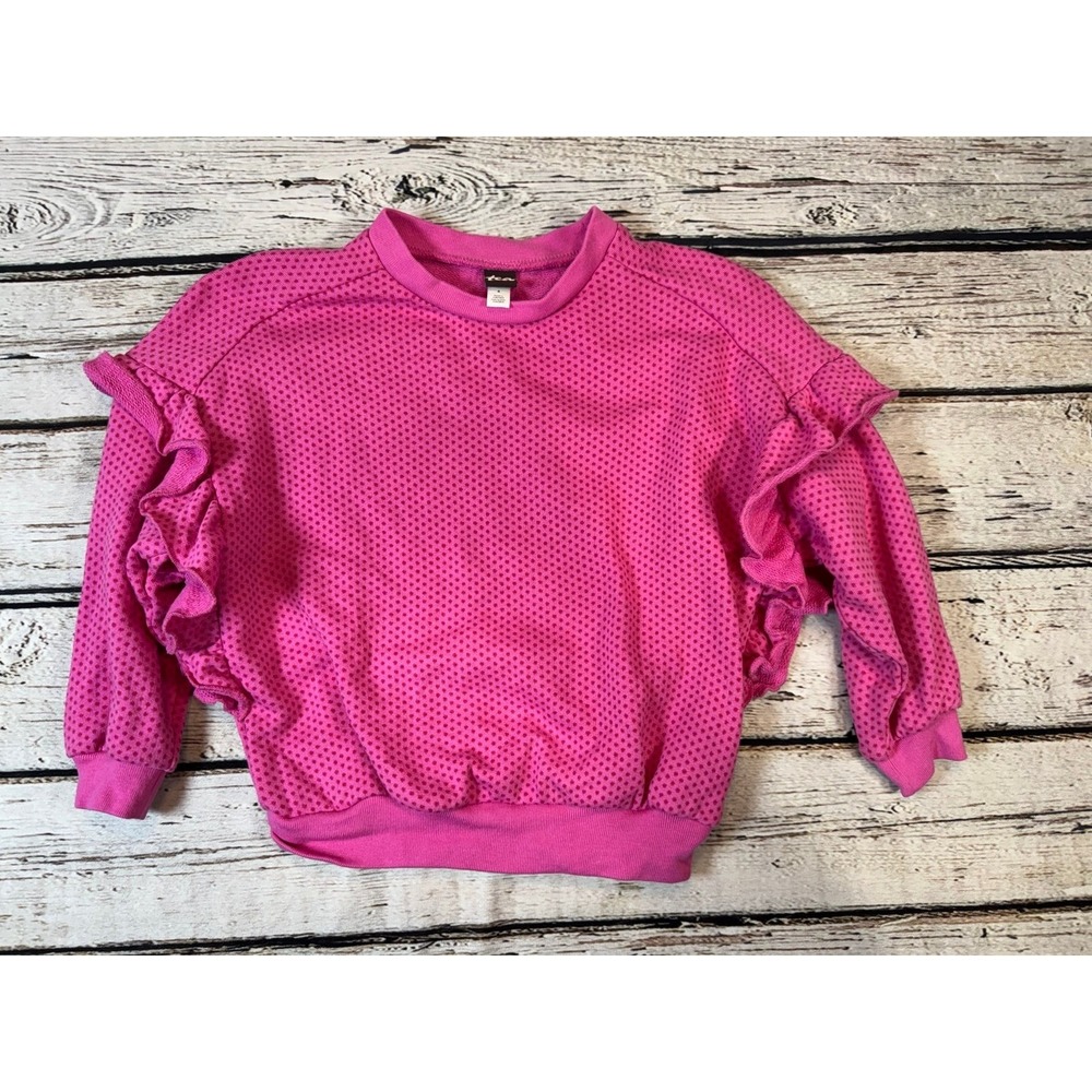 Tea collection girls Sz‎ 4 pink ruffle sweatshirt